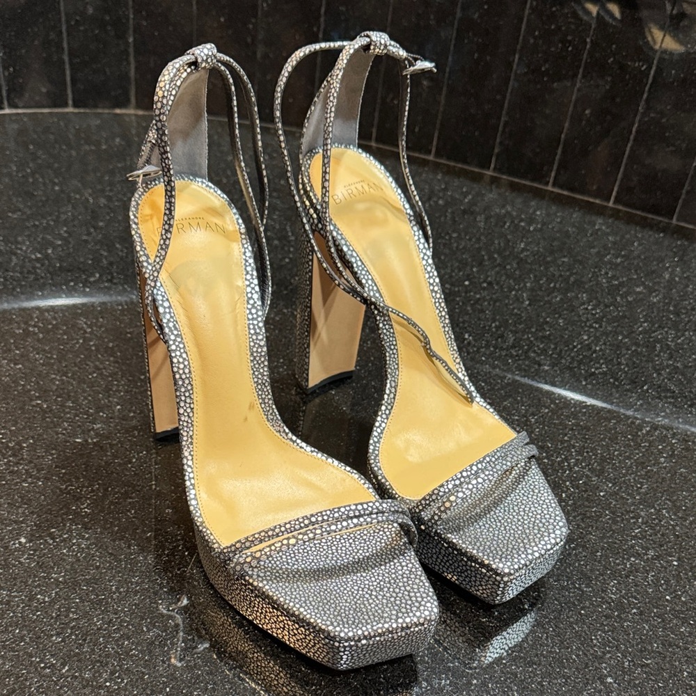 Alexandre Birman Silver High Heel Sandals